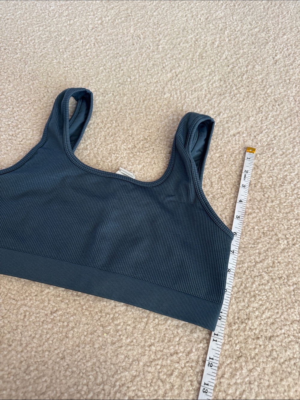 Fabletics Ribbed Square-Neck Bralette - Charcoal - Picture 5 of 5